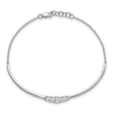 14k White Gold 1/2 carat Lab Grown Diamond VS/SI+ G+ Bezel Set Bar Flexible Bangle Bracelet